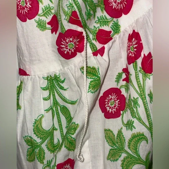 Mudpie Audra V-Neck Dress 100% Cotton size L - Picture 4 of 8